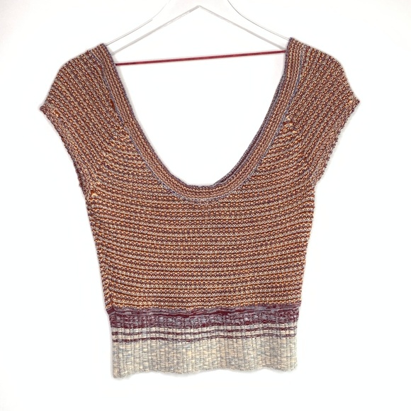 FREE PEOPLE boho knit crop top #JJ05 - Picture 6 of 6